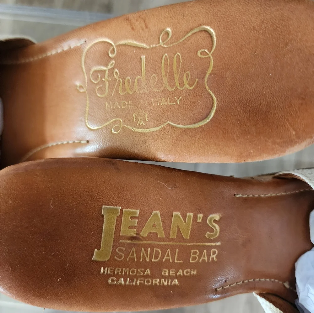 Fredelle for Jean's Sandal Bar Vintage Raffia Slide Sandals Size 8N - Picture 9 of 16